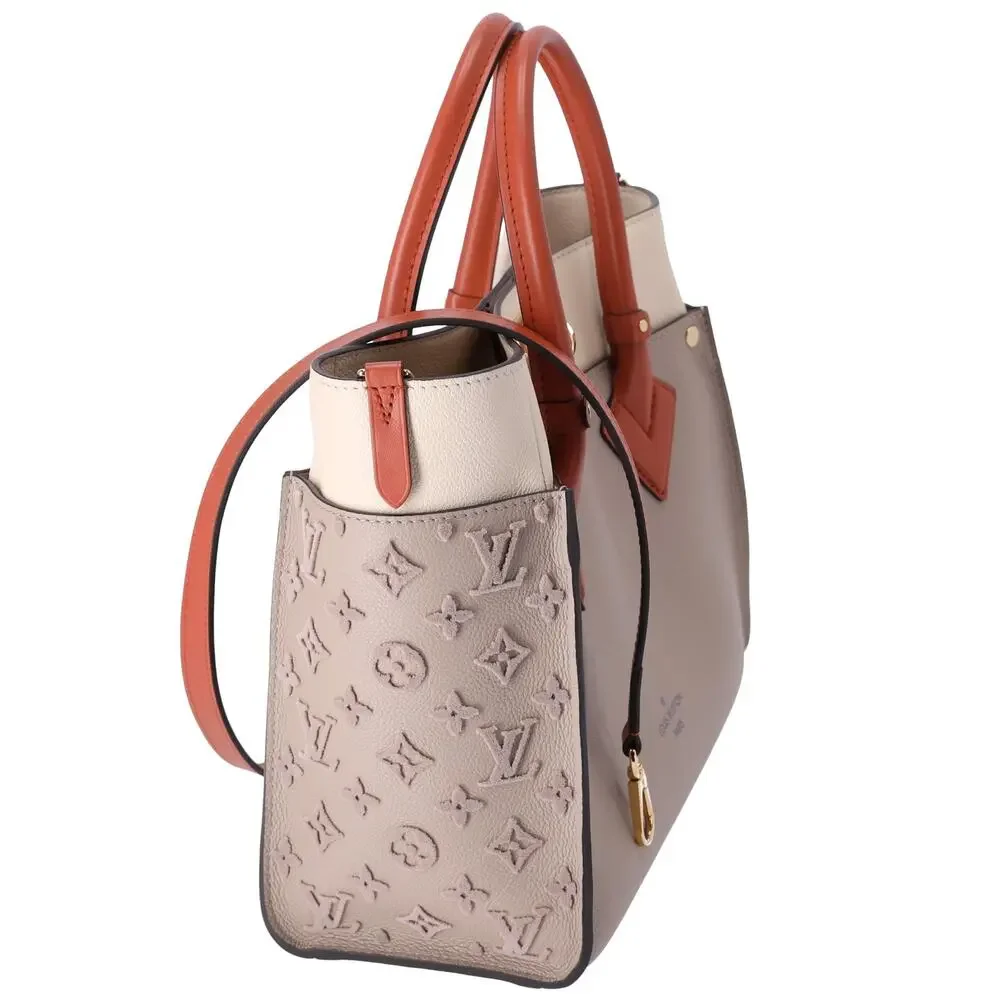 Louis Vuitton On My Side MM Satchel Monogram Tuffetage Galet Leather